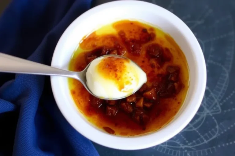 Classic crème brûlée dessert with a golden caramelized top.