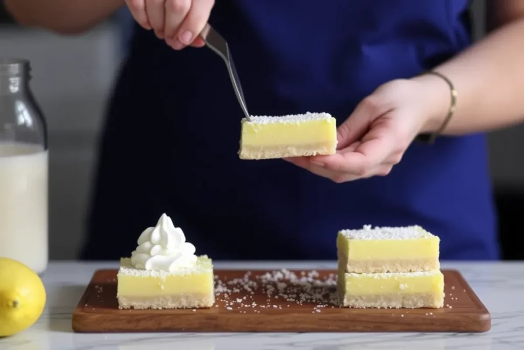 Classic lemon bars with a buttery crust and powdered sugar topping.