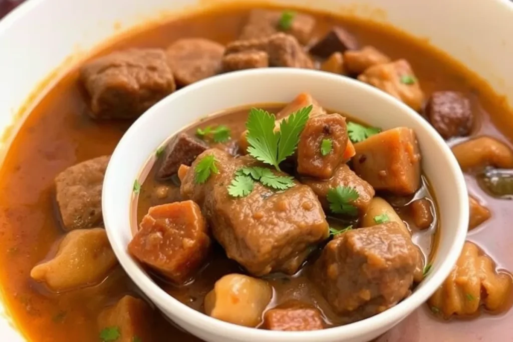 Classic Beef Stew served in a bowl with tender beef, carrots, and potatoes.