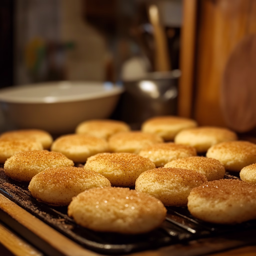 Close-up of Snickerdoodle Recipe Without Cream of Tartar in a bright and cozy kitchen.